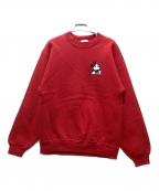 DISNEYディズニー）の古着「レトロ刺繍スウェット」｜レッド