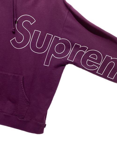 SUPREME（シュプリーム）SUPREME (シュプリーム) Reflective Hoodedsweatshirt パープル×ホワイト サイズ:Lの古着・服飾アイテム