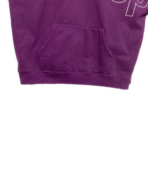 SUPREME（シュプリーム）SUPREME (シュプリーム) Reflective Hoodedsweatshirt パープル×ホワイト サイズ:Lの古着・服飾アイテム