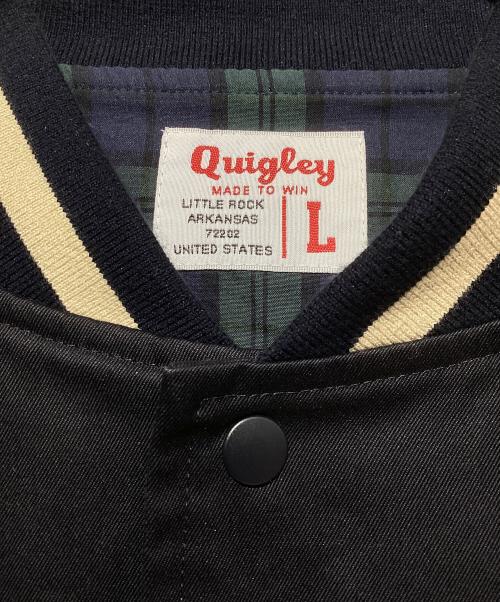 Quigley（キグリー）Quigley (キグリー) COTTON VARSITY JACKET ネイビー サイズ:Lの古着・服飾アイテム