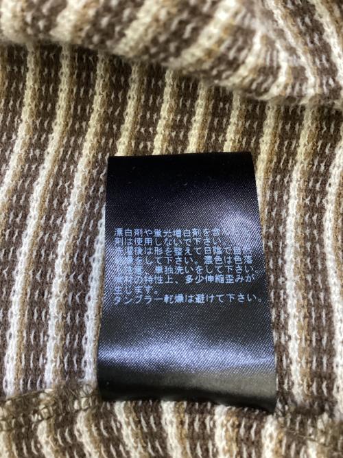 PHEENY（フィーニー）PHEENY (フィーニー) マルチボーダートップス ブラウン×ホワイト サイズ:Fの古着・服飾アイテム