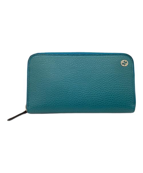 GUCCI（グッチ）GUCCI (グッチ) ラウンドファスナー財布 グリーンの古着・服飾アイテム