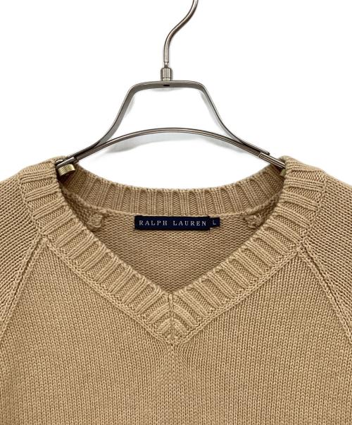 RALPH LAUREN（ラルフローレン）RALPH LAUREN (ラルフローレン) カシミヤ混セーター ブラウン サイズ:Lの古着・服飾アイテム