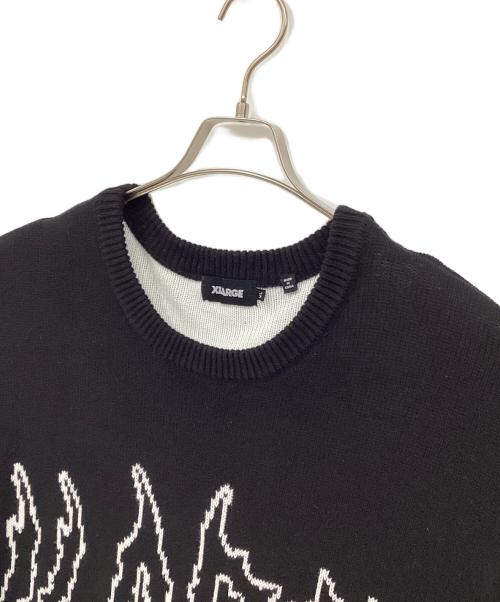X-LARGE（エクストララージ）X-LARGE (エクストララージ) セーター ブラック×ホワイト サイズ:XLの古着・服飾アイテム