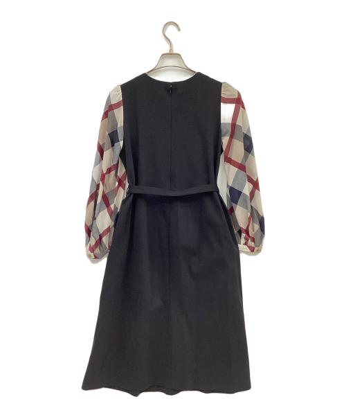 BLUE LABEL CRESTBRIDGE（ブルーレーベルクレストブリッジ）BLUE LABEL CRESTBRIDGE (ブルーレーベルクレストブリッジ) コンパクトライトポンチサックドレス ブラック サイズ:36の古着・服飾アイテム