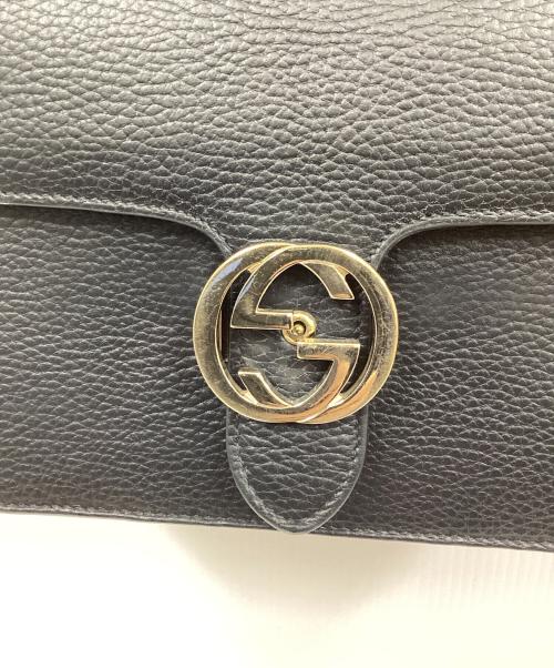GUCCI（グッチ）GUCCI (グッチ) グッチ/510304/インターロッキングGチェーンバッグ ブラック×ゴールドの古着・服飾アイテム
