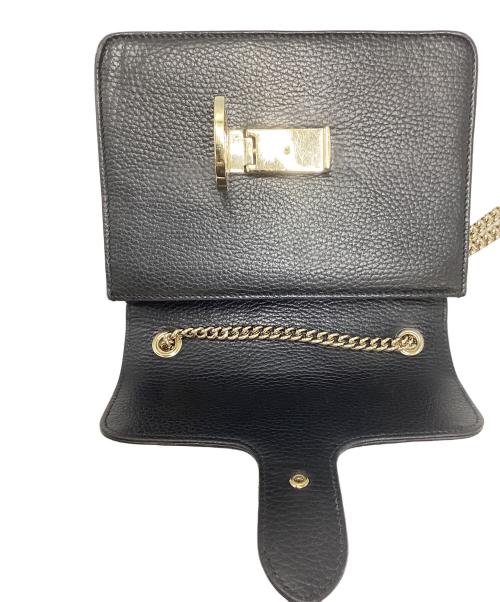 GUCCI（グッチ）GUCCI (グッチ) グッチ/510304/インターロッキングGチェーンバッグ ブラック×ゴールドの古着・服飾アイテム