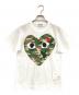 PLAY COMME des GARCONS（プレイコムデギャルソン）の古着「CAMO HEART TEE」｜ホワイト×グリーン