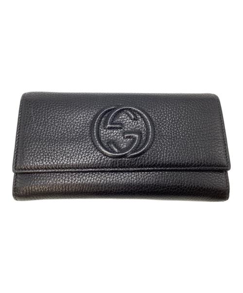 GUCCI（グッチ）GUCCI (グッチ) 長財布 ブラックの古着・服飾アイテム
