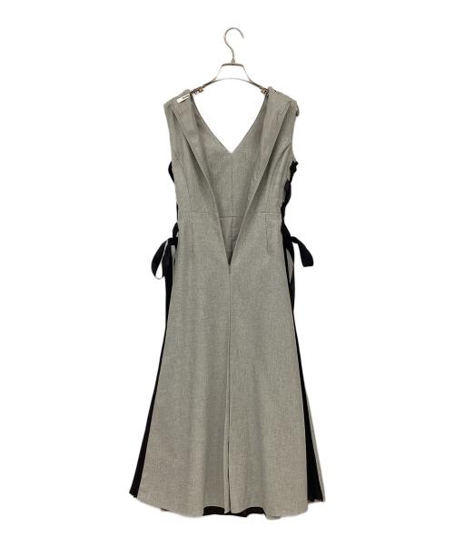 Snidel（スナイデル）Snidel (スナイデル) サイドプリーツバイカラーワンピ ブラック×ベージュの古着・服飾アイテム