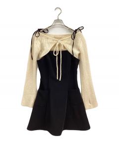 中古・古着通販】ANDMARY (アンドマリー) Baby slit mini dress グレー
