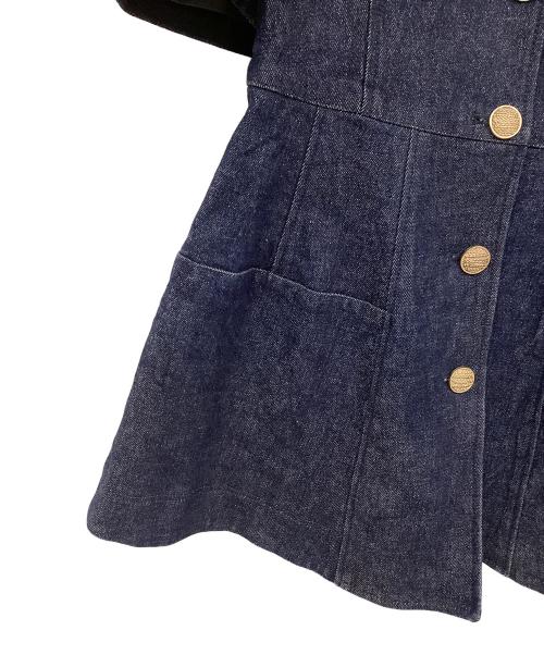 CELFORD（セルフォード）CELFORD (セルフォード) ペプラムハーフスリーブジャケット ネイビー サイズ:36の古着・服飾アイテム
