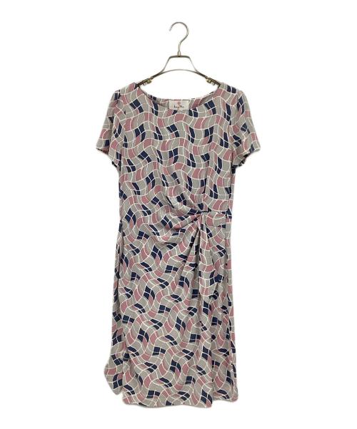 kay me（ケイミー）kay me (ケイミー) 半袖ワンピース ピンク×ネイビー サイズ:9号の古着・服飾アイテム