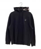RAF SIMONS×FRED PERRYラフシモンズ×フレッドペリー）の古着「PRINTED HOODED SWEAT」｜ブラック