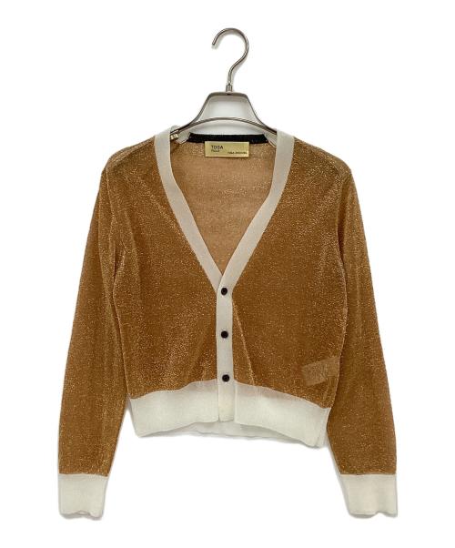 TOGA PULLA（トーガ プルラ）TOGA PULLA (トーガ プルラ) ラメカーディガン ゴールド サイズ:1の古着・服飾アイテム