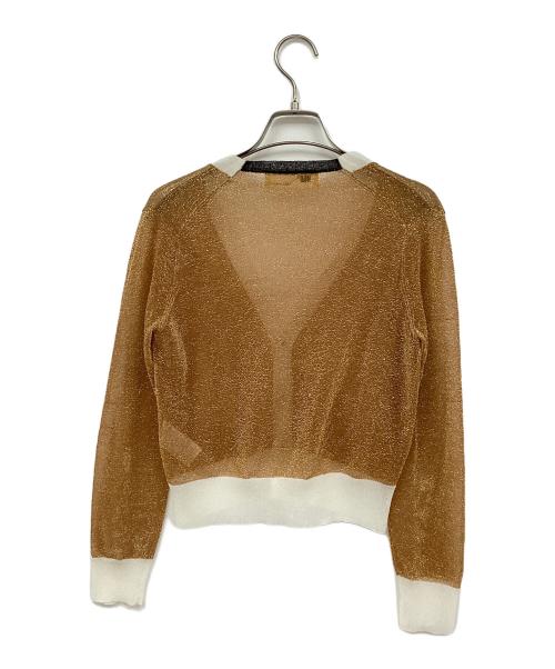 TOGA PULLA（トーガ プルラ）TOGA PULLA (トーガ プルラ) ラメカーディガン ゴールド サイズ:1の古着・服飾アイテム