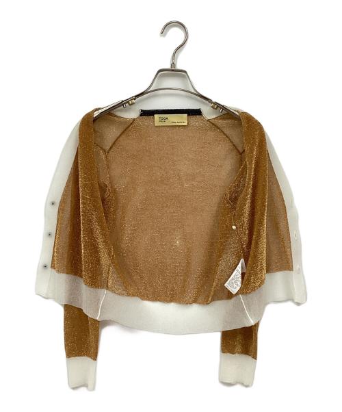TOGA PULLA（トーガ プルラ）TOGA PULLA (トーガ プルラ) ラメカーディガン ゴールド サイズ:1の古着・服飾アイテム