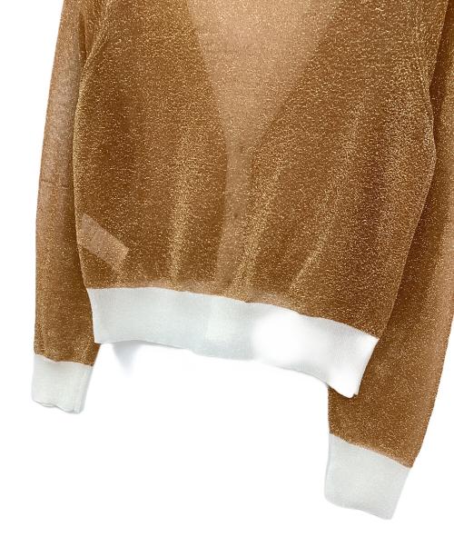 TOGA PULLA（トーガ プルラ）TOGA PULLA (トーガ プルラ) ラメカーディガン ゴールド サイズ:1の古着・服飾アイテム