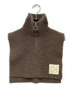 PHEENYフィーニー）の古着「Half cardigan zip snood」｜ブラウン