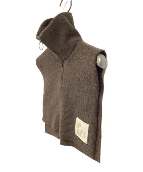 PHEENY（フィーニー）PHEENY (フィーニー) Half cardigan zip snood ブラウン サイズ:FREEの古着・服飾アイテム