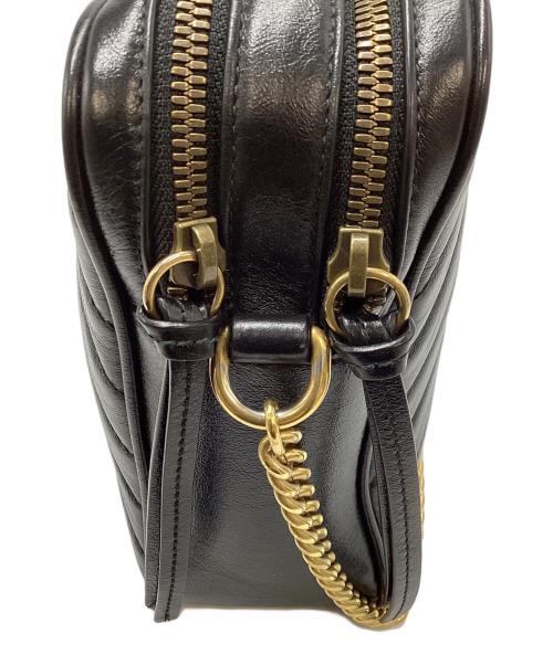 GUCCI（グッチ）GUCCI (グッチ) グッチ/GGマーモント/550155/チェーンショルダーバッグ ブラック×ゴールドの古着・服飾アイテム
