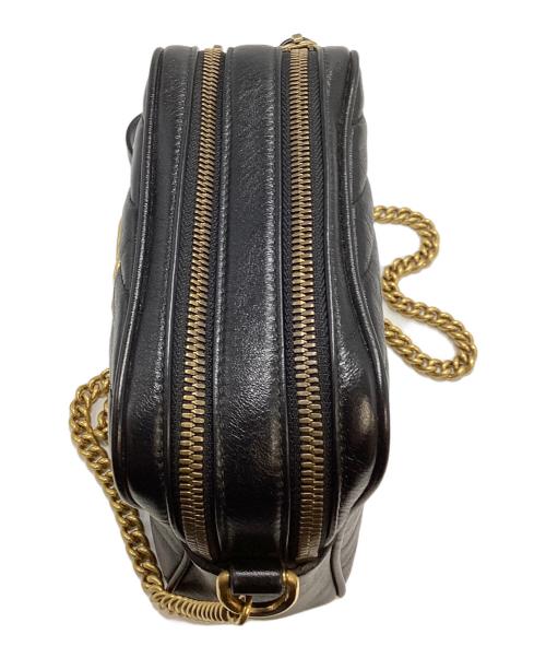 GUCCI（グッチ）GUCCI (グッチ) グッチ/GGマーモント/550155/チェーンショルダーバッグ ブラック×ゴールドの古着・服飾アイテム