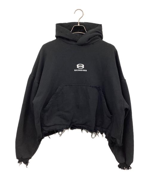 BALENCIAGA（バレンシアガ）BALENCIAGA (バレンシアガ) プルオーバーパーカー ブラック サイズ:1（160/88A）の古着・服飾アイテム