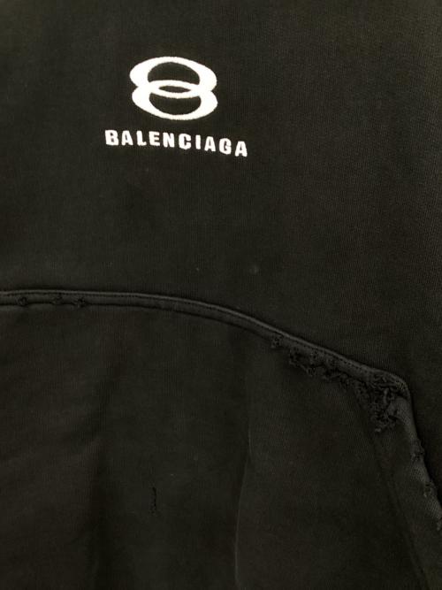 BALENCIAGA（バレンシアガ）BALENCIAGA (バレンシアガ) プルオーバーパーカー ブラック サイズ:1（160/88A）の古着・服飾アイテム