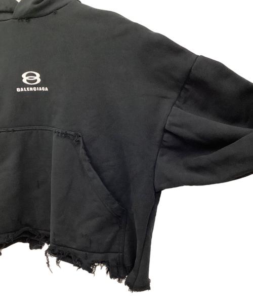 BALENCIAGA（バレンシアガ）BALENCIAGA (バレンシアガ) プルオーバーパーカー ブラック サイズ:1（160/88A）の古着・服飾アイテム