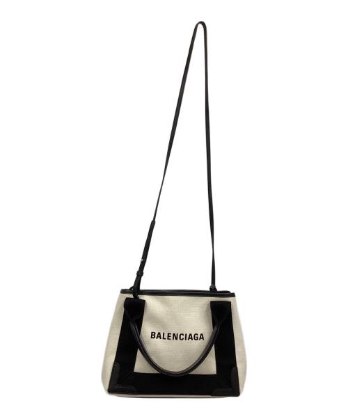 BALENCIAGA（バレンシアガ）BALENCIAGA (バレンシアガ) ショルダー2WAYバッグ ブラック×ホワイトの古着・服飾アイテム