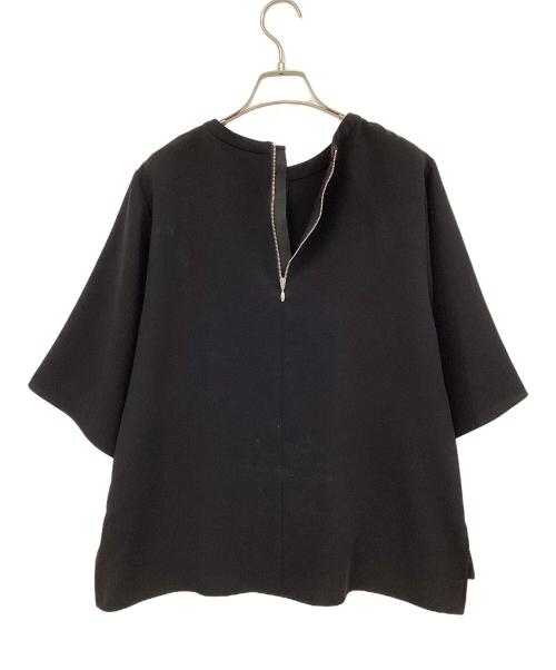 SOEJU（ソージュ）SOEJU (ソージュ) ライトクロスクルーネックブラウス ブラック サイズ:Lの古着・服飾アイテム