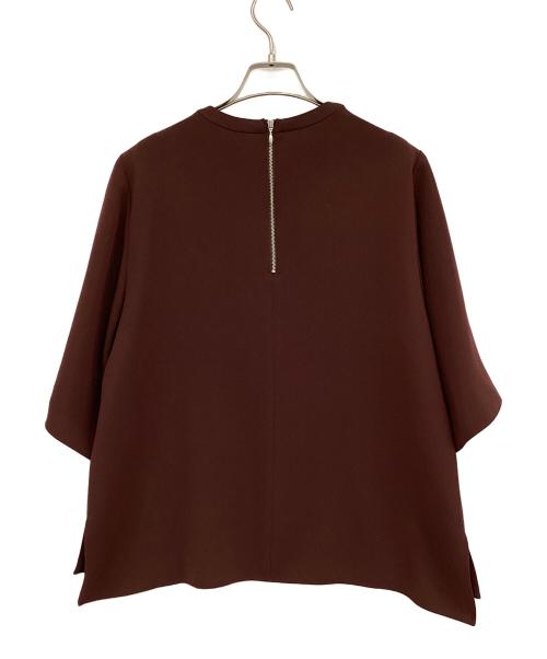 SOEJU（ソージュ）SOEJU (ソージュ) ライトクロスクルーネックブラウス ブラウン サイズ:Lの古着・服飾アイテム