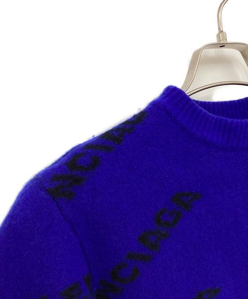 BALENCIAGA（バレンシアガ）BALENCIAGA (バレンシアガ) ロゴニット ブルー×ブラック サイズ:XSの古着・服飾アイテム