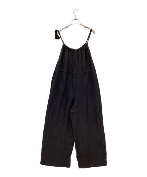 JOHNBULL（ジョンブル）JOHNBULL (ジョンブル) リネンレーヨンドローストリングサロペット ブラック サイズ:Mの古着・服飾アイテム