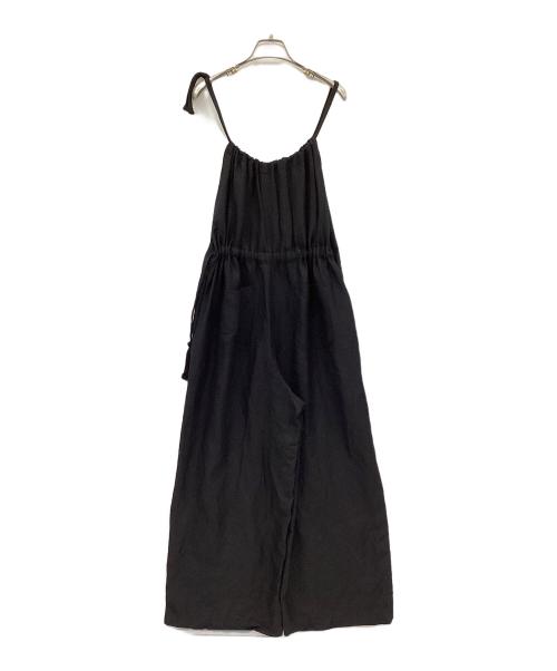 JOHNBULL（ジョンブル）JOHNBULL (ジョンブル) リネンレーヨンドローストリングサロペット ブラック サイズ:Mの古着・服飾アイテム