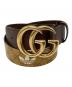 GUCCI（グッチ）の古着「GGマーモントレザーベルト」｜ブラウン×ゴールド