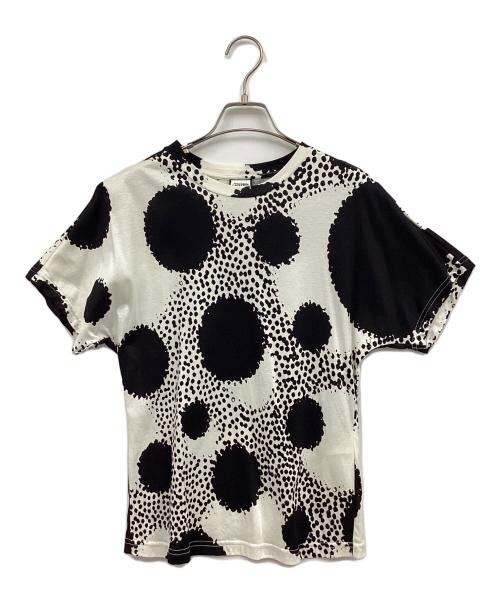 Jean Paul GAULTIER（ジャンポールゴルチェ）Jean Paul GAULTIER (ジャンポールゴルチェ) レーヨン混マルチドット総柄半袖Tシャツ ブラック×ホワイト サイズ:38の古着・服飾アイテム