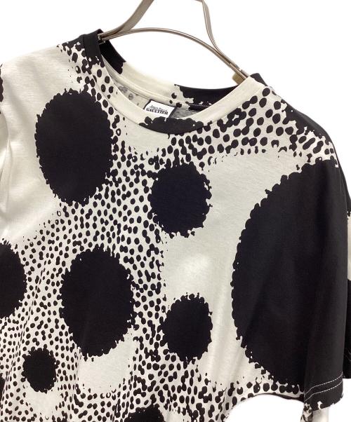 Jean Paul GAULTIER（ジャンポールゴルチェ）Jean Paul GAULTIER (ジャンポールゴルチェ) レーヨン混マルチドット総柄半袖Tシャツ ブラック×ホワイト サイズ:38の古着・服飾アイテム