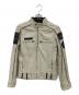 Ed Hardy（エド ハーディー）の古着「レザーライダースジャケット」｜ライトグレー×ブラック