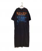 DIESELディーゼル）の古着「半袖ワンピース」｜ブラック×オレンジ