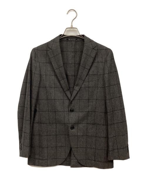 green label relaxing（グリーンレーベルリラクシング）green label relaxing (グリーンレーベルリラクシング) シルク混テーラードジャケット ブラウン×ネイビー サイズ:44の古着・服飾アイテム