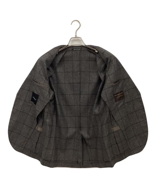 green label relaxing（グリーンレーベルリラクシング）green label relaxing (グリーンレーベルリラクシング) シルク混テーラードジャケット ブラウン×ネイビー サイズ:44の古着・服飾アイテム