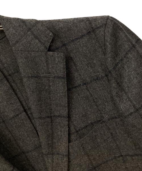 green label relaxing（グリーンレーベルリラクシング）green label relaxing (グリーンレーベルリラクシング) シルク混テーラードジャケット ブラウン×ネイビー サイズ:44の古着・服飾アイテム