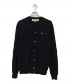 COMME des GARCONSコムデギャルソン）の古着「ハートワッペンウールカーディガン」｜ブラック