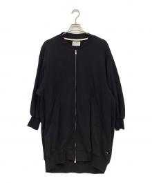 HUIS（ハウス）の古着「スウェットジップロングブルゾン」｜ブラック