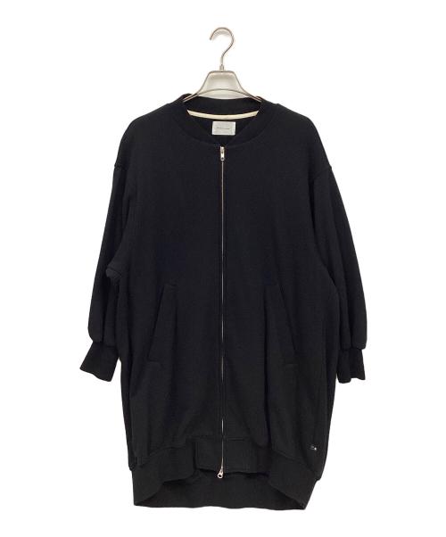 HUIS（ハウス）HUIS (ハウス) スウェットジップロングブルゾン ブラック サイズ:FREEの古着・服飾アイテム