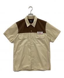 stussy（ステューシー）の古着「半袖シャツ」｜ブラウン×ベージュ