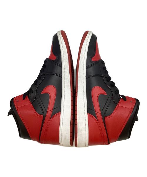 NIKE（ナイキ）NIKE (ナイキ) AIR JORDAN 1 MID ブラック×レッド サイズ:27㎝の古着・服飾アイテム