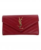 Saint Laurent Parisサンローランパリ）の古着「サンローランパリ/GUE72264・0516/長財布」｜レッド×ゴールド