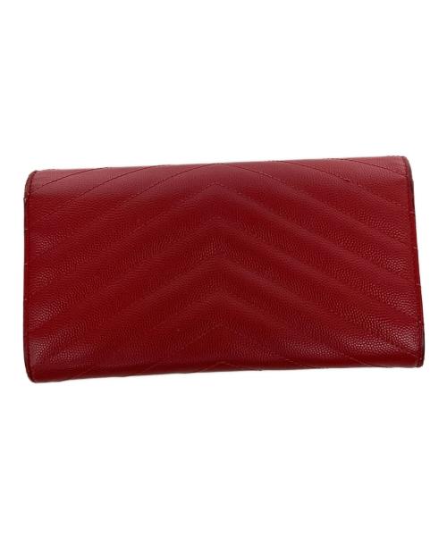 Saint Laurent Paris（サンローランパリ）Saint Laurent Paris (サンローランパリ) サンローランパリ/GUE72264・0516/長財布 レッド×ゴールドの古着・服飾アイテム